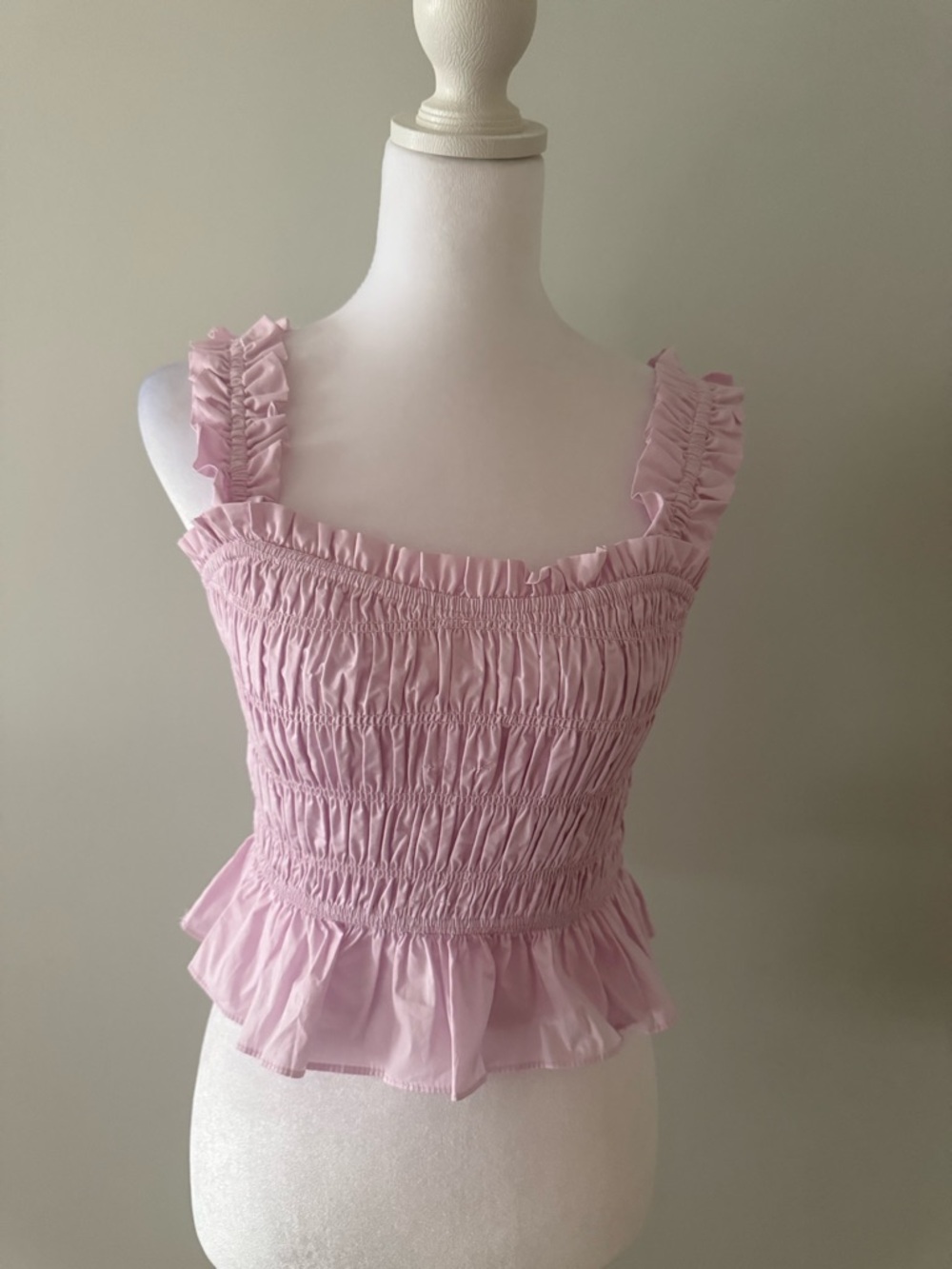 English Factory Lavender Smocked Ruffle Camisole size XS EUC